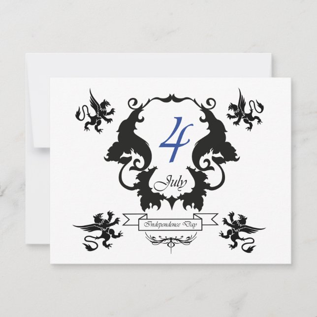 Tarjeta de saludo del Día de la Independencia de E (Anverso)