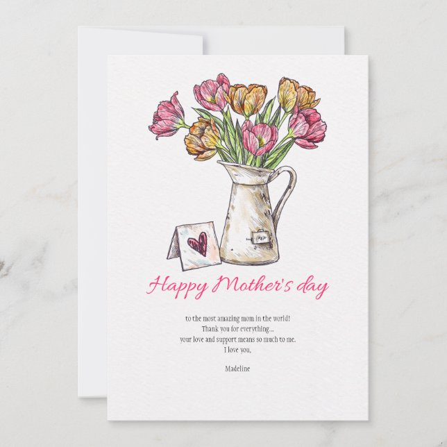 Tarjeta de saludo del Día de la Madre (Anverso)
