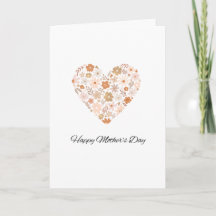 Tarjeta de saludo del día de la madre con flores s