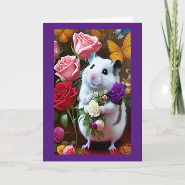 Tarjeta de saludo del Día de la Madre de Hamster (Anverso)
