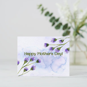 Tarjeta de saludo del Día de la Madre "Flor púrpur