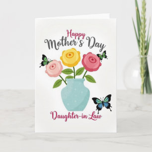 Tarjeta de saludo del día de la madre mariposa