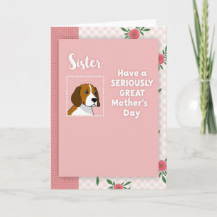 Tarjeta de saludo del día de las hermanas sabueso