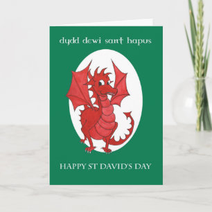 Tarjeta de saludo del Día de San David bilingüe de