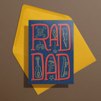Tarjeta de saludo del Día del Padre Azul de Rad Da