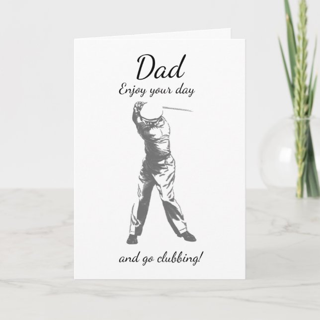 Tarjeta de saludo del Día del Padre de Golf (Anverso)