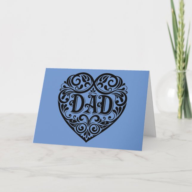 Tarjeta de saludo del Día del Padre de Heart Dad (Anverso)