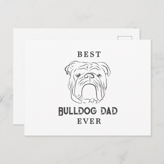Tarjeta de saludo del Día del Padre del Bulldog In (Anverso / Reverso)