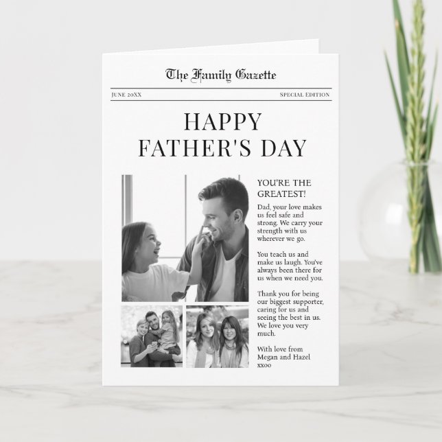 Tarjeta de saludo del Día del Padre Feliz de Perió (Anverso)