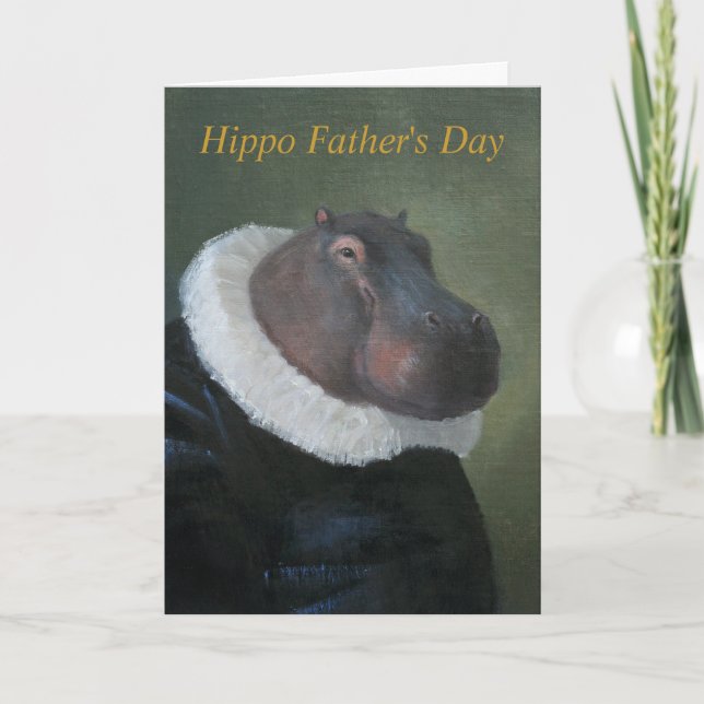 Tarjeta de saludo del Día del Padre Hippo (Anverso)