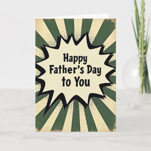 Tarjeta de Saludo del Día del Padre Retro Pop