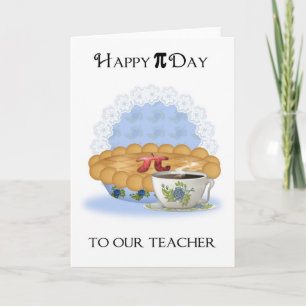 Tarjeta De Saludo Del Día Pi Del Profesor Con Appl