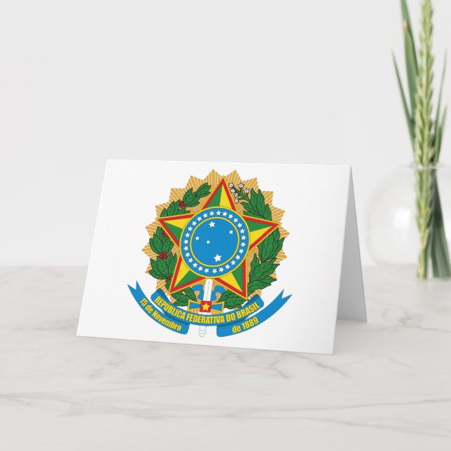 Tarjeta de saludo del Escudo de Armas de Brasil (Anverso)