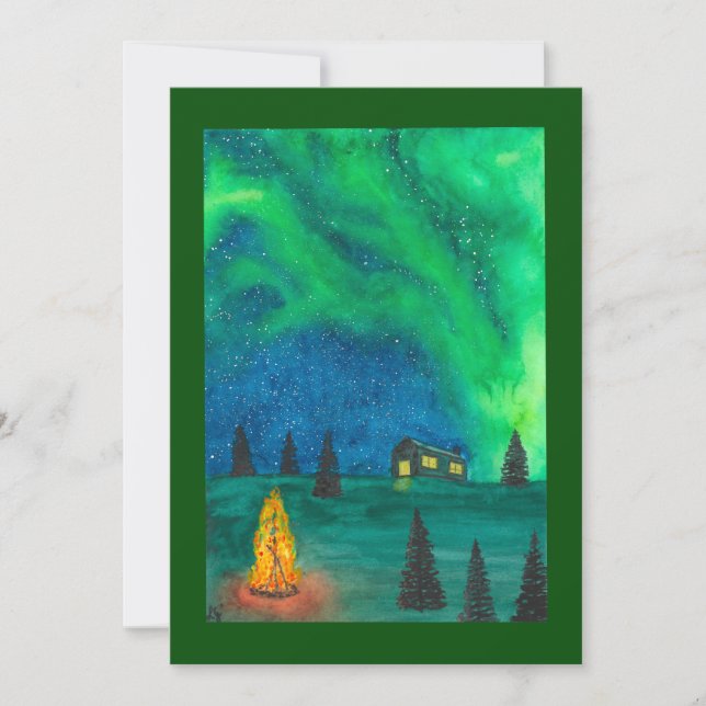 Tarjeta de saludo del fuego del solsticio (Anverso)