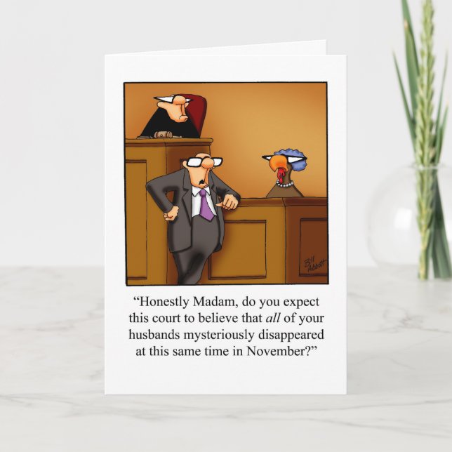 Tarjeta De Saludo Del Humor Del Día De Gracias Par (Anverso)