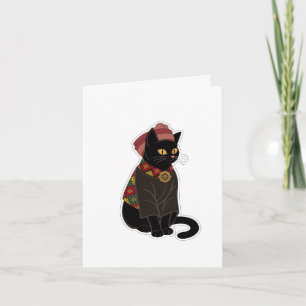 Tarjeta de saludo del jefe tribal gato negro