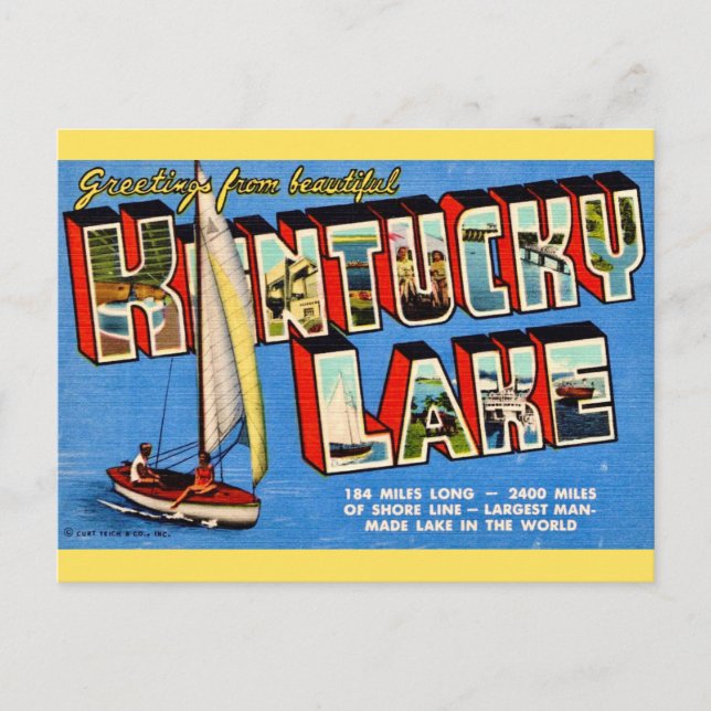 Tarjeta de saludo del lago Kentucky (Anverso)