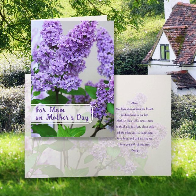 Tarjeta de saludo del mensaje Día de la Madre Purp (Subido por el creador)