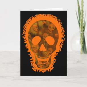Tarjeta de saludo del Naranja Big Skull