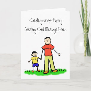 Tarjeta de saludo del niño padre e hijo de papá Pe