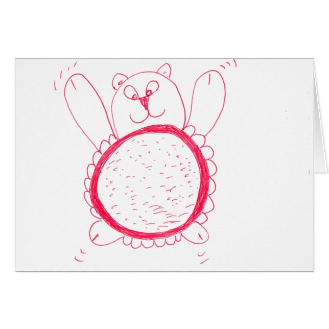 Tarjeta de saludo del oso girasol (Anverso (Horizontal))