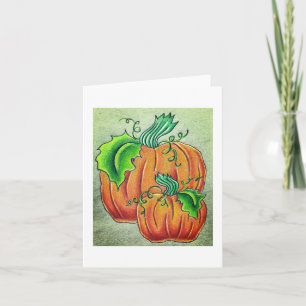 Tarjeta de saludo del par de calabazas