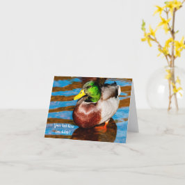Tarjeta de saludo del patito mallard adorable