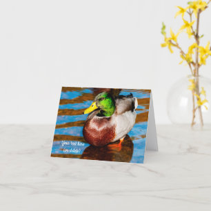 Tarjeta de saludo del patito mallard adorable