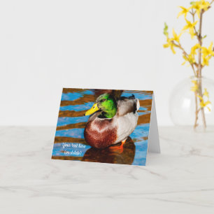 Tarjeta de saludo del patito mallard adorable