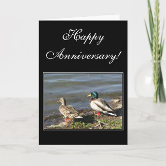 Tarjeta de saludo del Pato del Aniversario Feliz