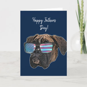 Tarjeta de saludo del perro boxeador del día del P