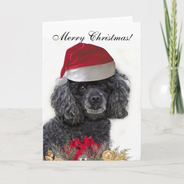Tarjeta de saludo del perro cangrejo navideño (Anverso)