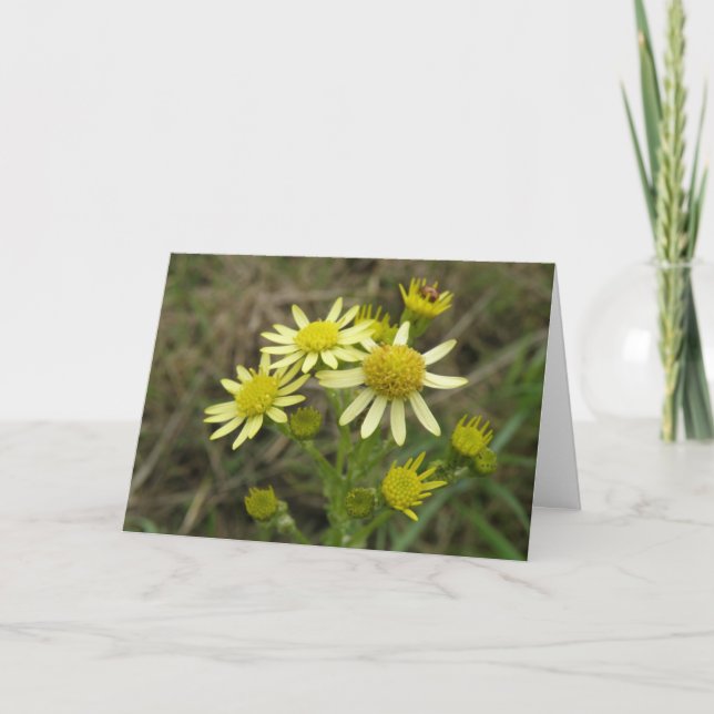 Tarjeta de saludo del Personalizado de flores silv (Anverso)