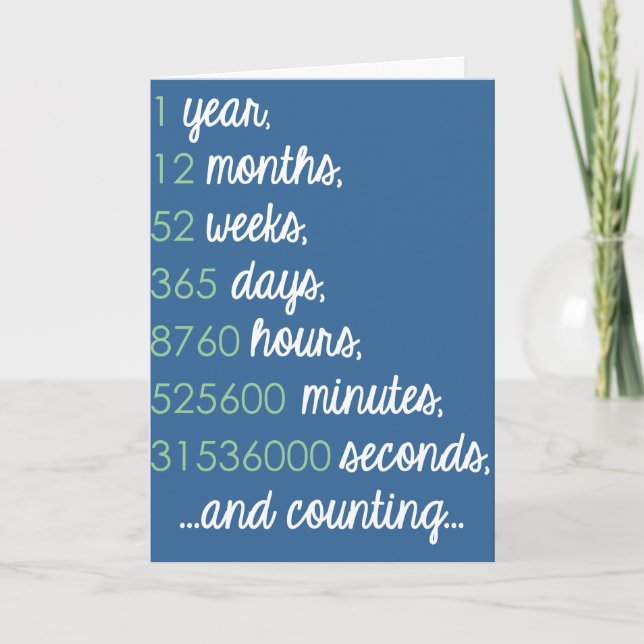 Tarjeta de saludo del primer aniversario (Anverso)