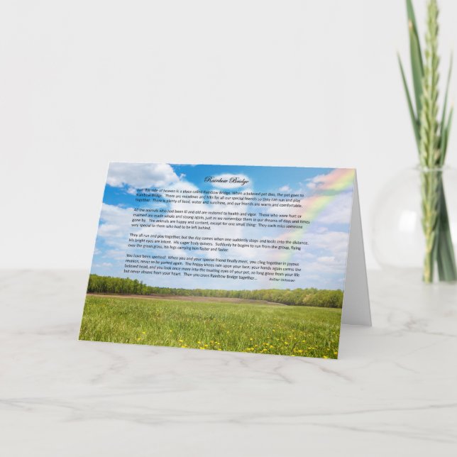 Tarjeta de saludo del puente arcoiris personalizad (Anverso)