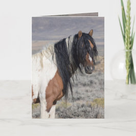 Tarjeta de saludo del retrato del caballo salvaje
