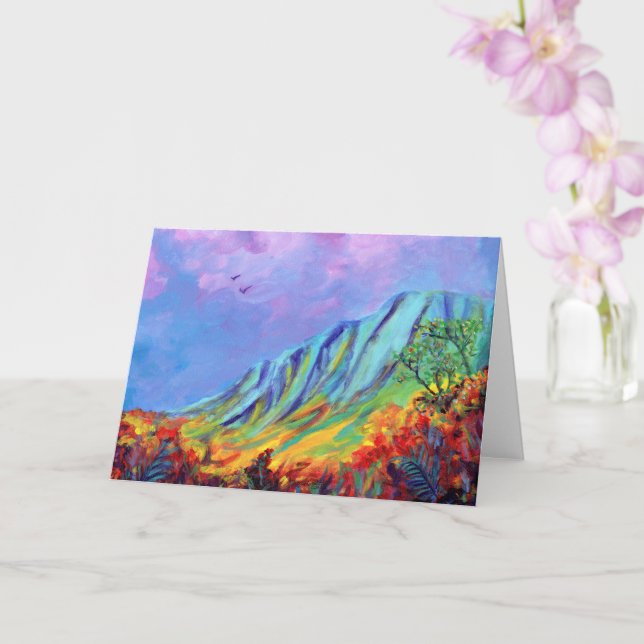 Tarjeta de saludo del valle Kalalau de Kauai (Orquídea)