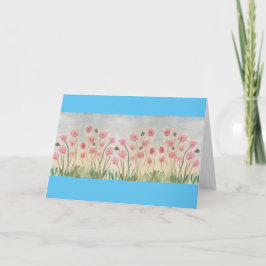 Tarjeta de saludo Deluxe con flores rosas