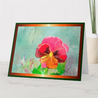 Tarjeta de saludo digital de pintura Red Pansy