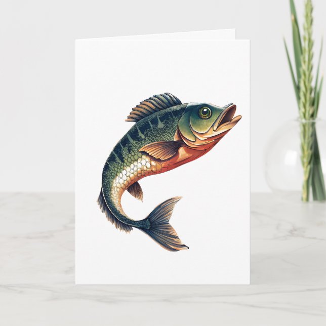Tarjeta de saludo divertida de pesca (Anverso)