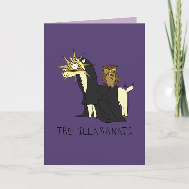 Tarjeta de saludo divertida Illamanati Llama Illum (Anverso)