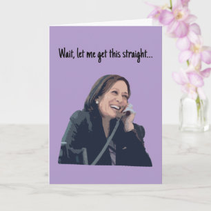 Tarjeta de saludo divertida llamada de Kamala Harr