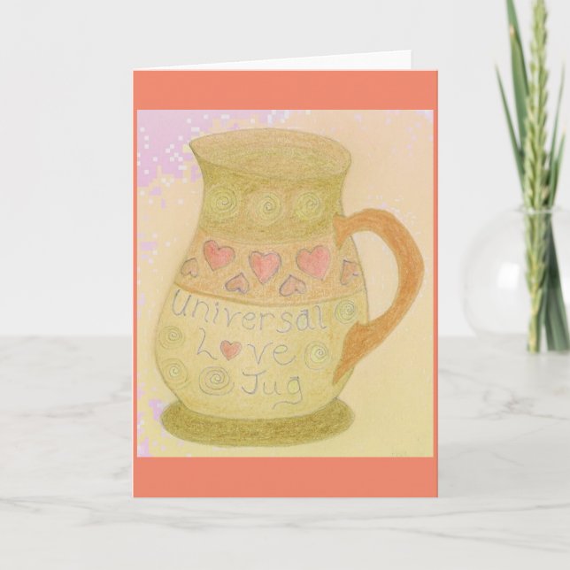 Tarjeta de saludo divertida Love Jug & World Round (Anverso)