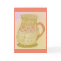 Tarjeta de saludo divertida Love Jug & World Round