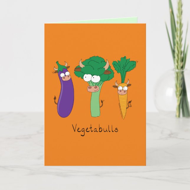 Tarjeta de saludo divertida VegetaBULLS Bulls Vege (Anverso)