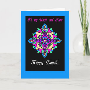 Tarjeta de saludo Diwali para tía y tío