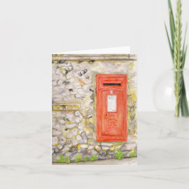 Tarjeta de saludo doblada con acuarela