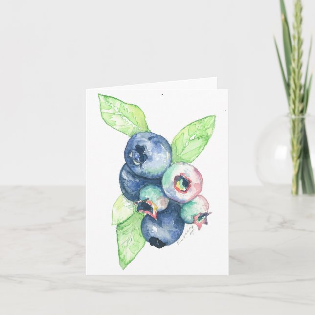 Tarjeta de saludo doblada con acuarela (Anverso)