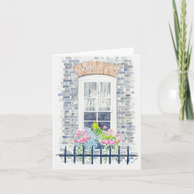 Tarjeta de saludo doblada con pintura acuarela (Anverso)