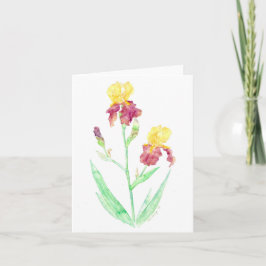 Tarjeta de saludo doblada con pintura acuarela
